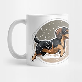 Dachshund Running in snow Mug